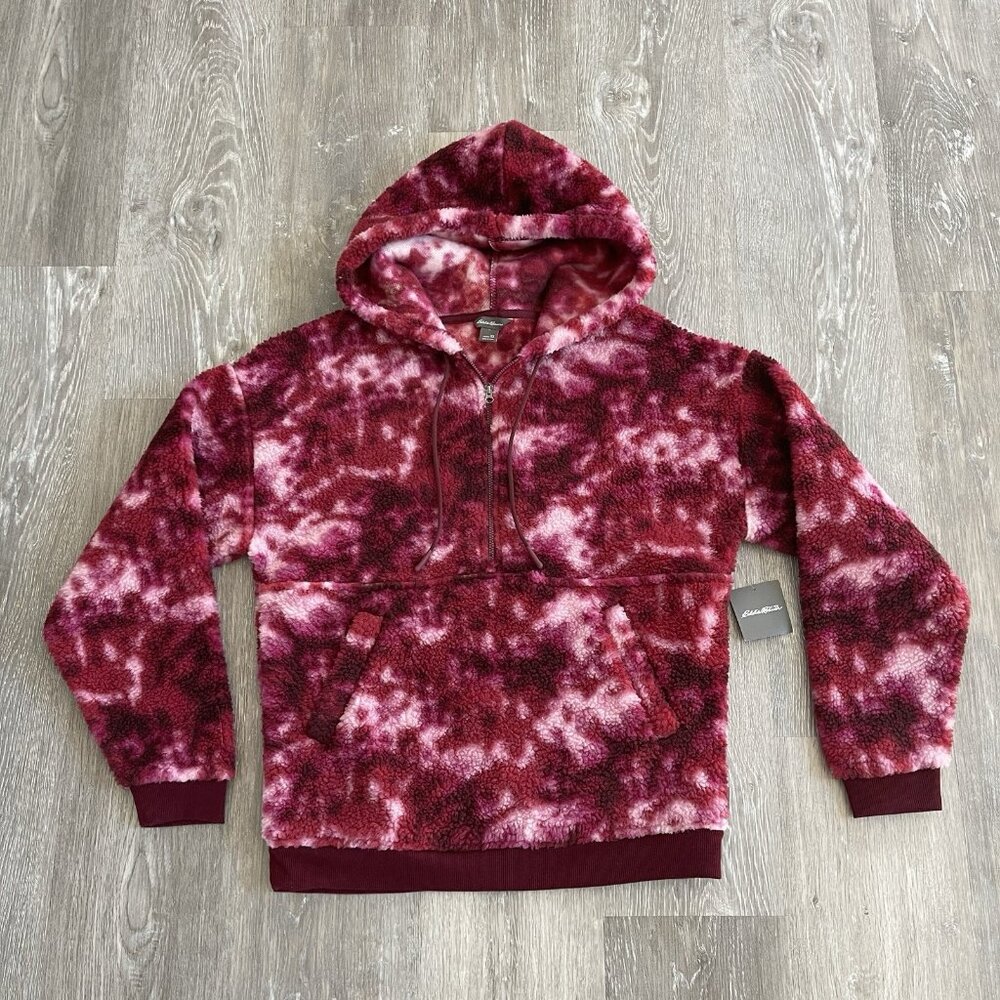 Eddie Bauer WE Wander Fleece Half Zip Hoodie Sweatshirt Pink Size XS New NWT